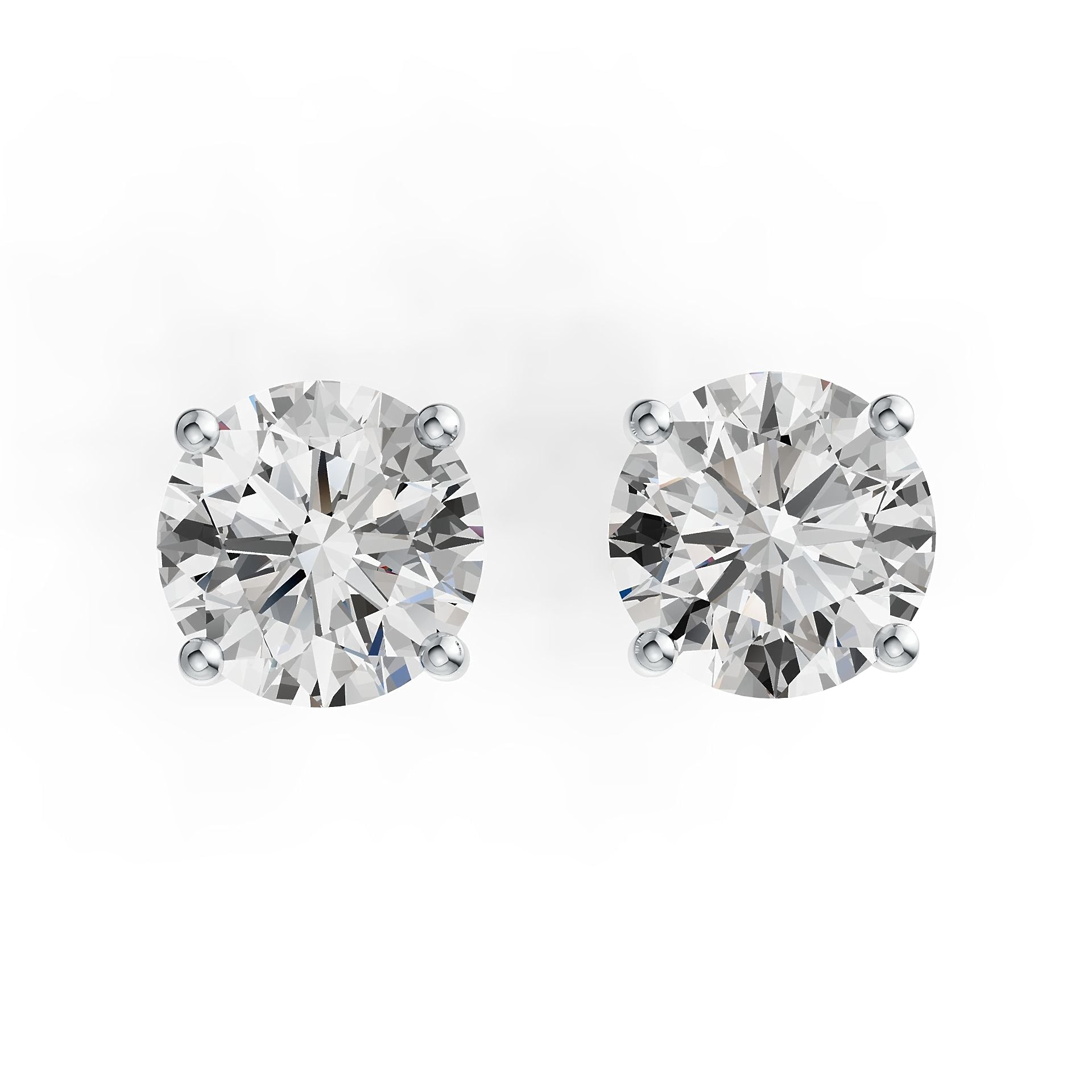 Sterling Silver Semi Mount Earrings Setting Round RD 8x8mm DHJ