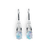 Sterling Silver Semi Mount Earrings Setting Oval OV 8X6mm Dangle Cabochon Syzjewelry