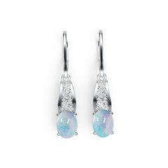 Sterling Silver Semi Mount Earrings Setting Oval OV 8X6mm Dangle Cabochon Syzjewelry