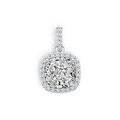 10K Gold Semi Mount Pendant Setting Cushion Cu 8x8mm W/ White Topaz Syzjewelry