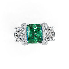 Sterling Silver Semi Mount Ring Setting Emerald OCT 10X8mm OV 8X6mm DHJ