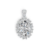 Sterling Silver Semi Mount Pendant Setting Oval OV 14X10mm DHJ