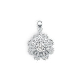 Sterling Silver Semi Mount Pendant Setting Round RD 6x6mm with White Topaz - Syzjewelry