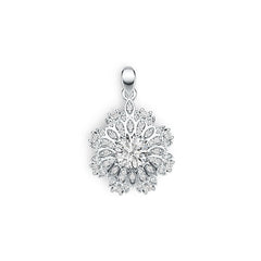 Sterling Silver Semi Mount Pendant Setting Round RD 6x6mm with White Topaz - Syzjewelry