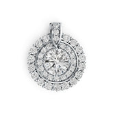 Sterling Silver Semi Mount Pendant Setting Round RD 6x6mm Double Halo - Syzjewelry