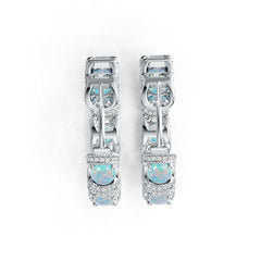 Sterling Silver Semi Mount Earrings Setting Round RD 5x5mm Cabochon DHJ