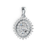 Sterling Silver Semi Mount Pendant Setting Oval OV 8X6mm Halo DHJ
