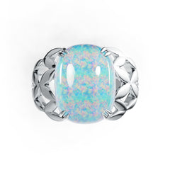 Sterling Silver Semi Mount Ring Setting Cushion CU 16X12mm Cabochon DHJ
