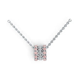 Sterling Silver Circular-Shaped Pendant with White Topaz or Moissanite Syzjewelry