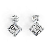 Sterling Silver Semi Mount Earrings Setting Emerald OCT 7X7mm DHJ