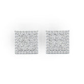 Sterling Silver Semi Mount Earrings Setting Princess SQ 3X3mm with White Topaz DHJ