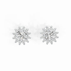 Sterling Silver Semi Mount Earrings Setting Round RD 5x5mm DHJ