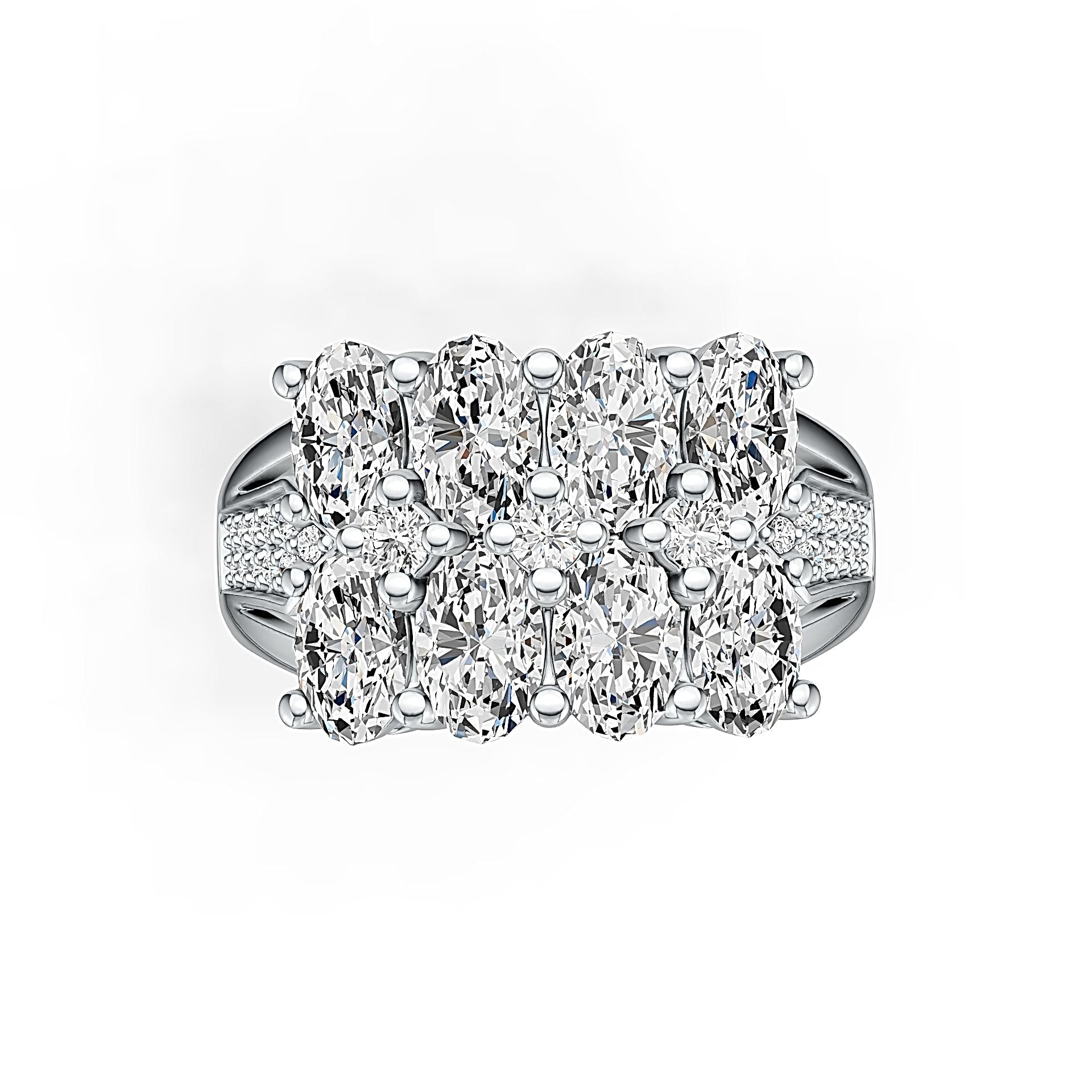 Sterling Silver Semi Mount Ring Setting Oval OV 6X4mm with White Topaz - Syzjewelry