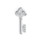 Sterling Silver Pendant with White Topaz or Moissanite Key Theme DHJ