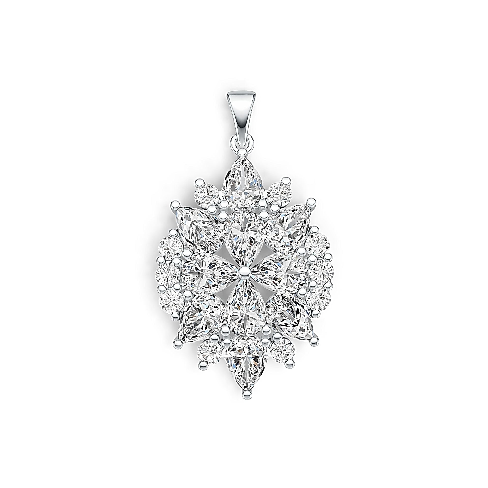 Sterling Silver Semi Mount Pendant Setting Pear PE 7X5mm DHJ
