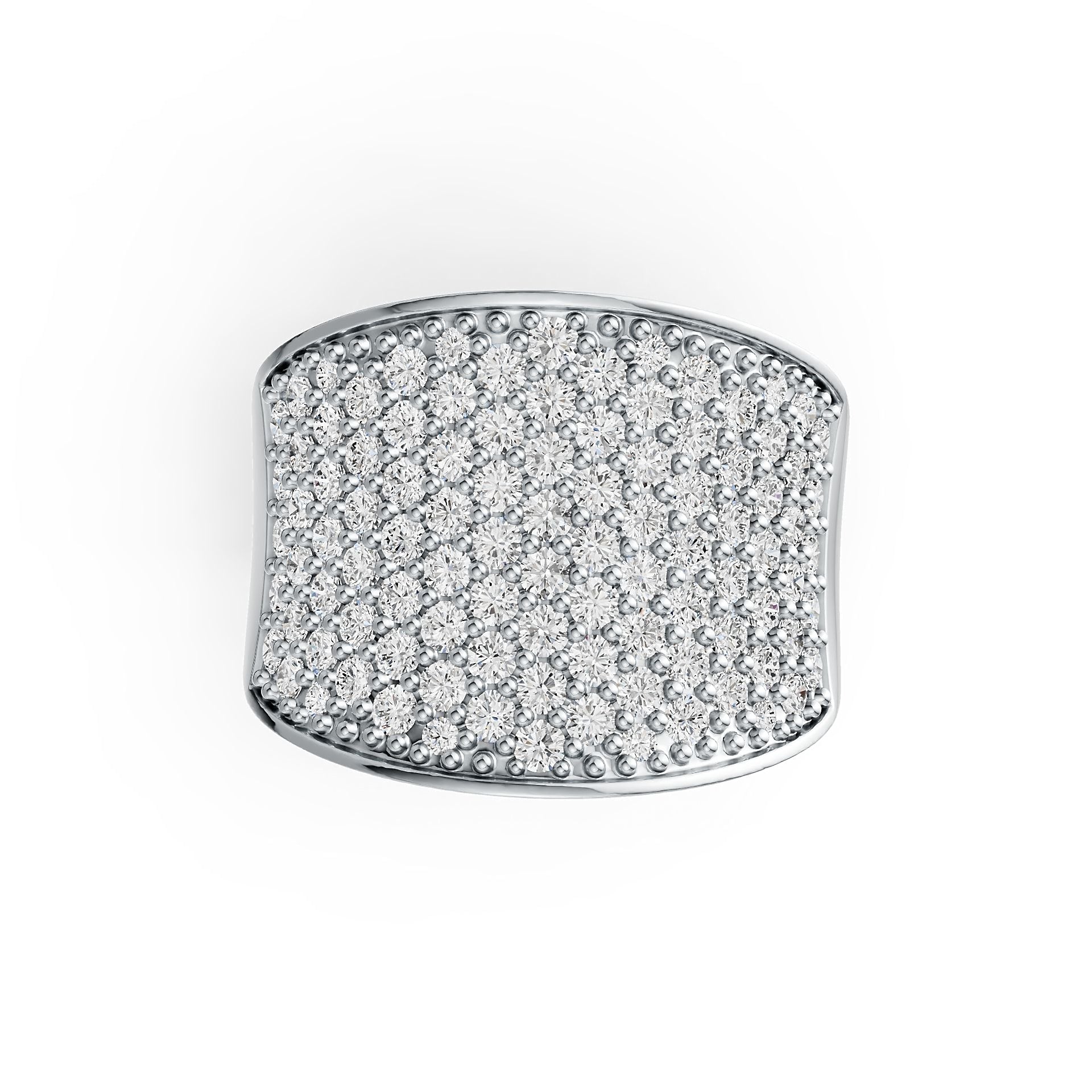 Sterling Silver Pave Cluster Ring Saddle with White Topaz or Moissanite - Syzjewelry