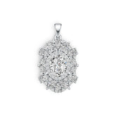 Sterling Silver Semi Mount Pendant Setting Oval OV 10X8mm DHJ