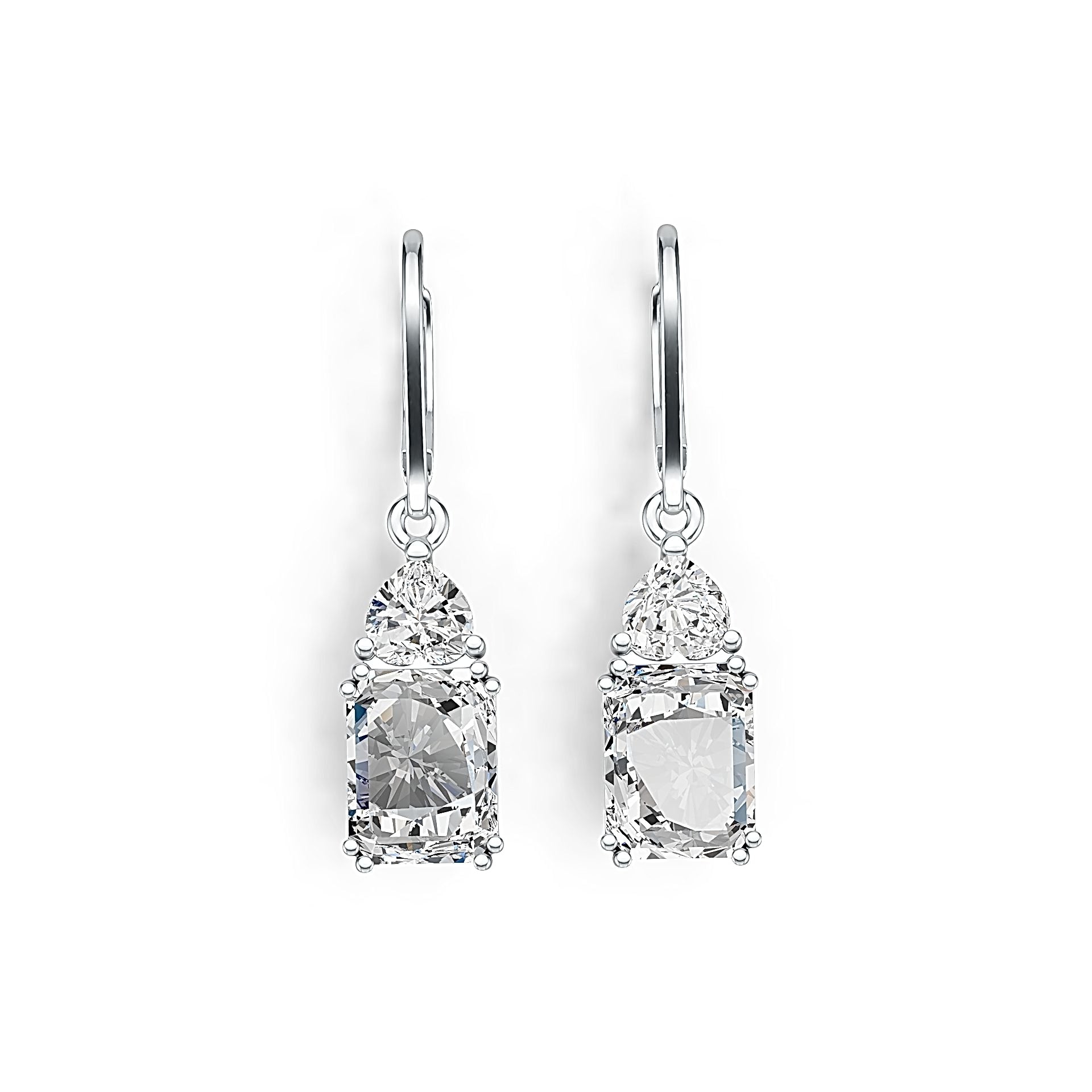 Sterling Silver Semi Mount Earrings Setting Emerald OCT 10X8mm DHJ