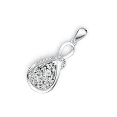 Sterling Silver Semi Mount Pendant Setting Pear PE 12.9x9.5mm W/ Topaz Syzjewelry