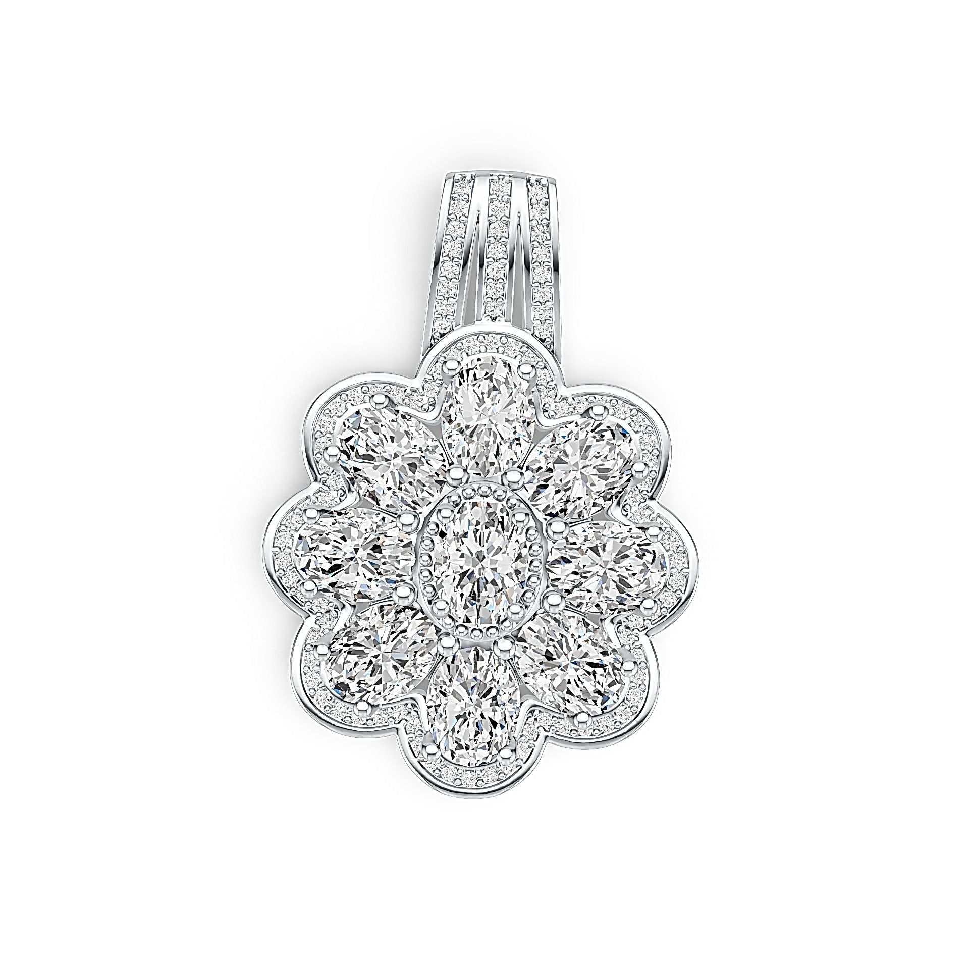 Sterling Silver Semi Mount Pendant Setting Oval OV 7X5mm with White Topaz DHJ