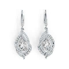 Sterling Silver Semi Mount Earrings Setting Pear PE 9X6mm DHJ