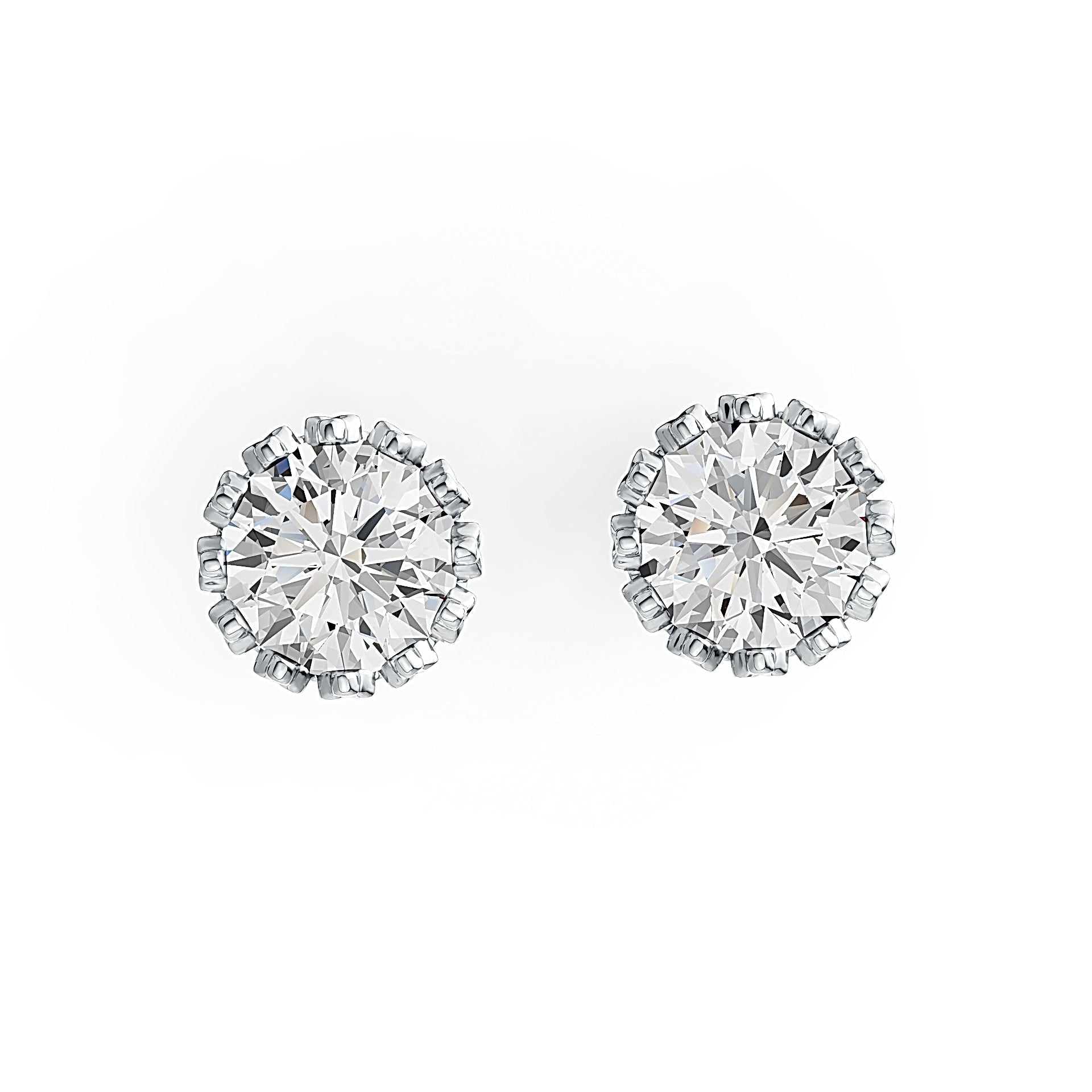 Sterling Silver Semi Mount Earrings Setting Round RD 6x6mm Stud - Syzjewelry
