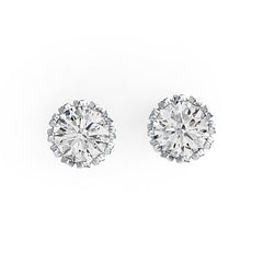 Sterling Silver Semi Mount Earrings Setting Round RD 6x6mm Stud - Syzjewelry