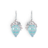 Sterling Silver Semi Mount Earrings Setting Pear PE 17x13mm Cabochon DHJ