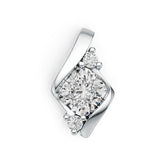 Sterling Silver Semi Mount Pendant Setting Cushion CU 7X7mm DHJ