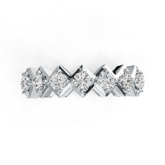 Sterling Silver Full Enternity Band Ring Engagement Wedding 5mm Band RD 3x3mm DHJ