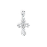 Sterling Silver Semi Mount Pendant Setting Heart HT 5X5mm Cross Theme - Syzjewelry