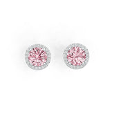 Sterling Silver Semi Mount Earrings Setting Round RD 7x7mm Halo DHJ