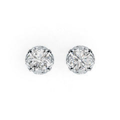 Sterling Silver Semi Mount Earrings Setting Round RD 6x6mm DHJ