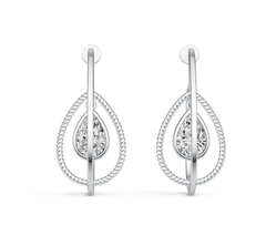 Sterling Silver Semi Mount Earrings Setting Pear PE 12X8mm DHJ