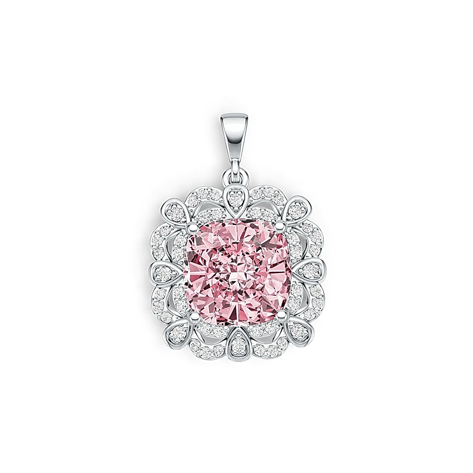 Sterling Silver Semi Mount Pendant Setting Cushion CU 11X11mm DHJ