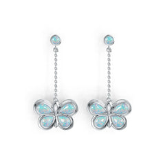 Sterling Silver Semi Mount Earrings Setting Pear PE 8X5mm PE 7X5mm RD 4x4mm Cabochon DHJ