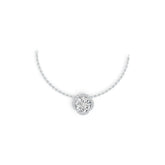 Sterling Silver Semi Mount Pendant Setting Round RD 8x8mm DHJ