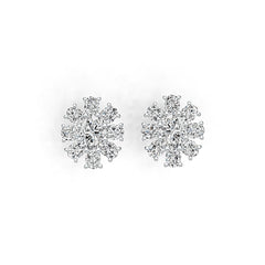 Sterling Silver Semi Mount Earrings Setting Oval OV 7X5mm with White Topaz DHJ