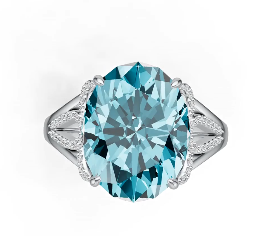 Sterling Silver Semi Mount Ring Setting Oval OV 16X12mm Solitaire DHJ