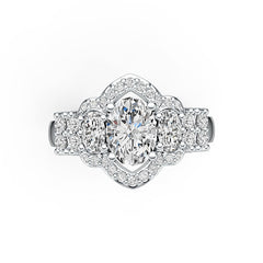 Sterling Silver Semi Mount Ring Setting Oval OV 8X6mm OV 5X3mm DHJ