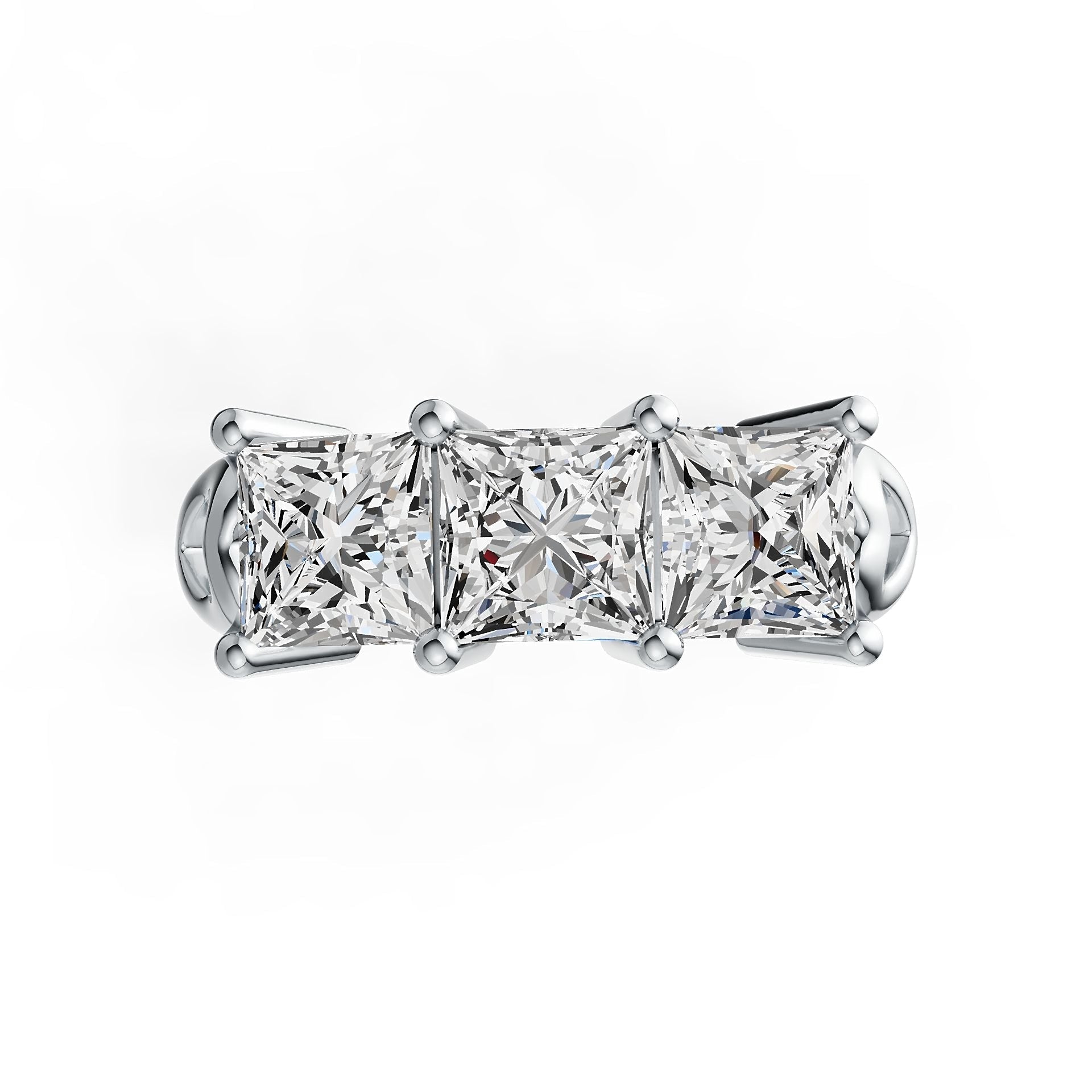 Sterling Silver Semi Mount Ring Setting Princess SQ 5.5X5.5mm DHJ