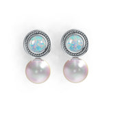 Sterling Silver Semi Mount Earrings Setting Round RD 9x9mm RD Cab 6X6mm DHJ