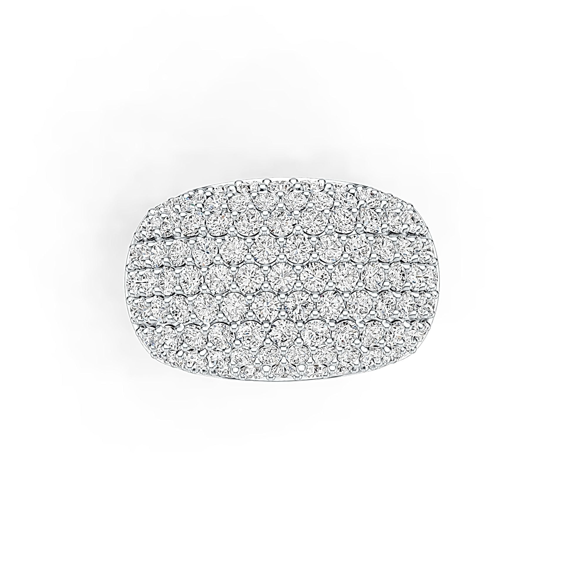 Sterling Silver Cluster Cocktail Ring with White Topaz or Moissanite DHJ