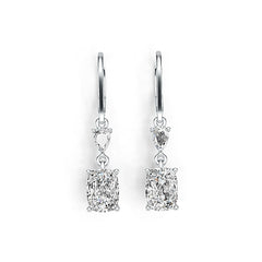 Sterling Silver Semi Mount Earrings Setting Cushion CU 8X6mm PE 5X3mm DHJ