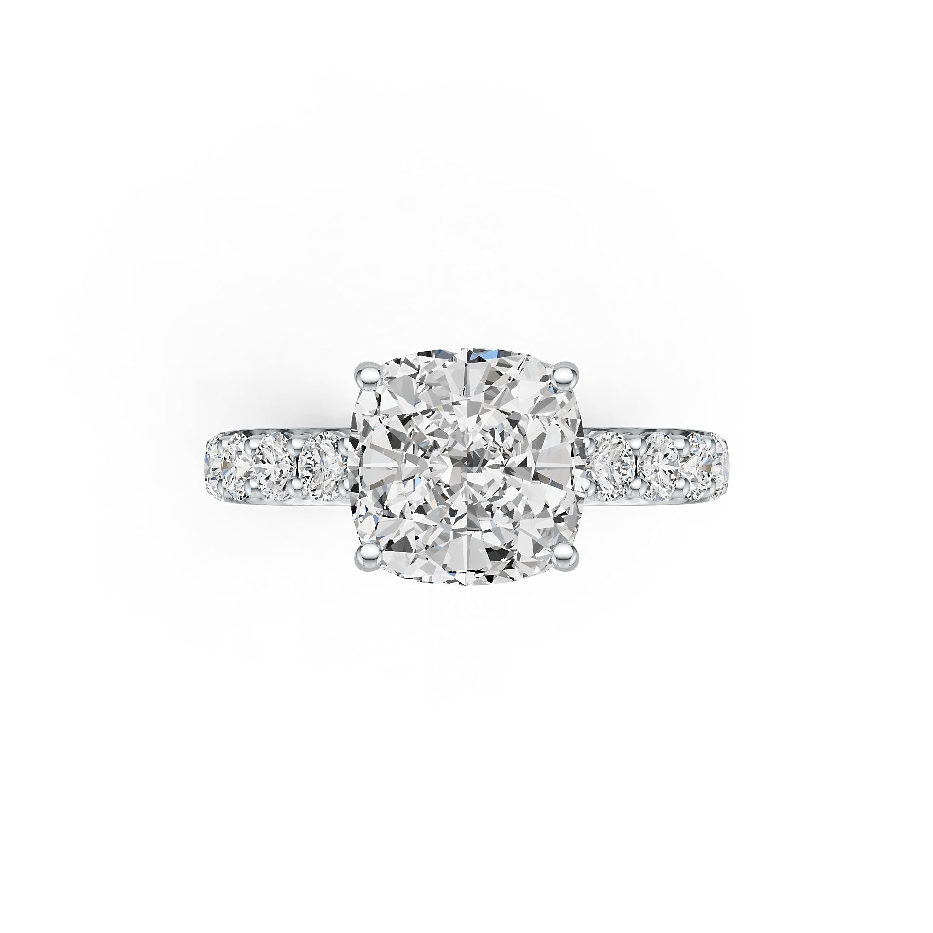 Sterling Silver Semi Mount Ring Setting Cushion CU 9X9mm DHJ