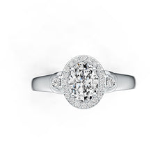 Sterling Silver Semi Mount Ring Setting Oval OV 8x6mm Halo White Topaz Syzjewelry
