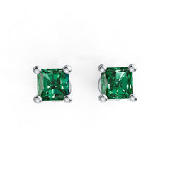 Sterling Silver Semi Mount Earrings Setting Princess SQ 4X4mm Simple Stud DHJ