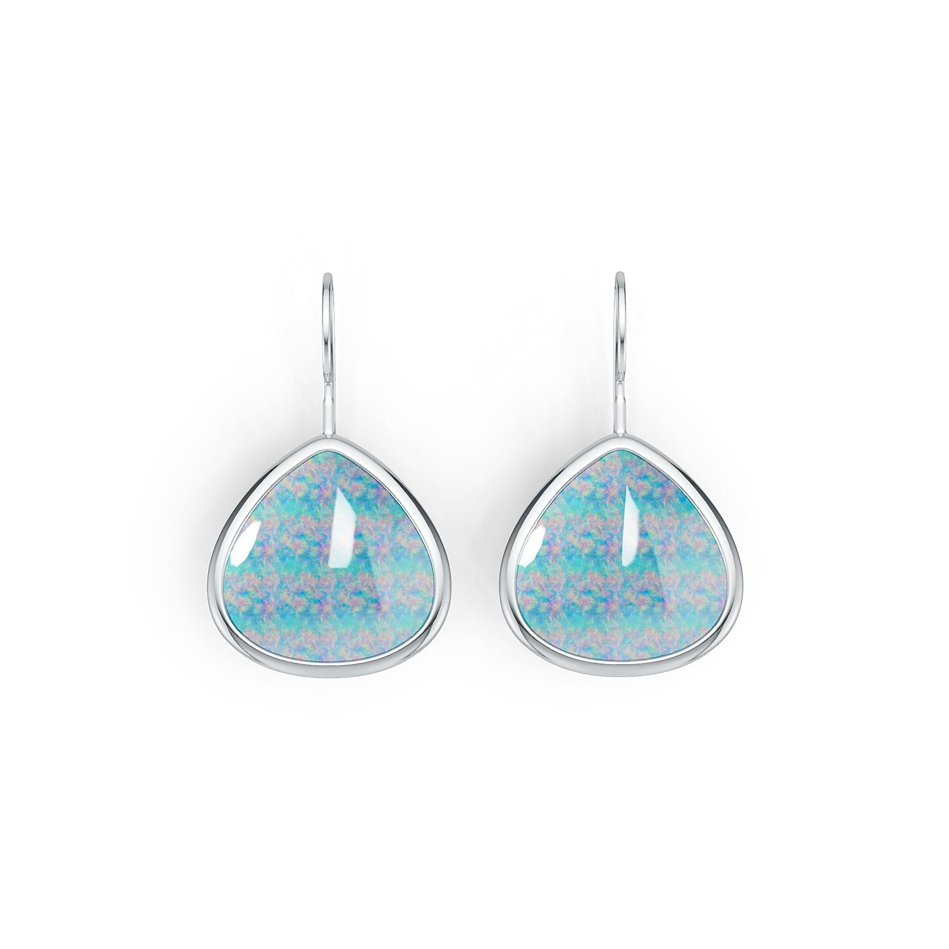 Sterling Silver Semi Mount Earrings Setting Pear 18X18mm Cabochon DHJ