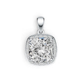 Sterling Silver Semi Mount Pendant Setting Cushion CU 11X11m Halo Syzjewelry