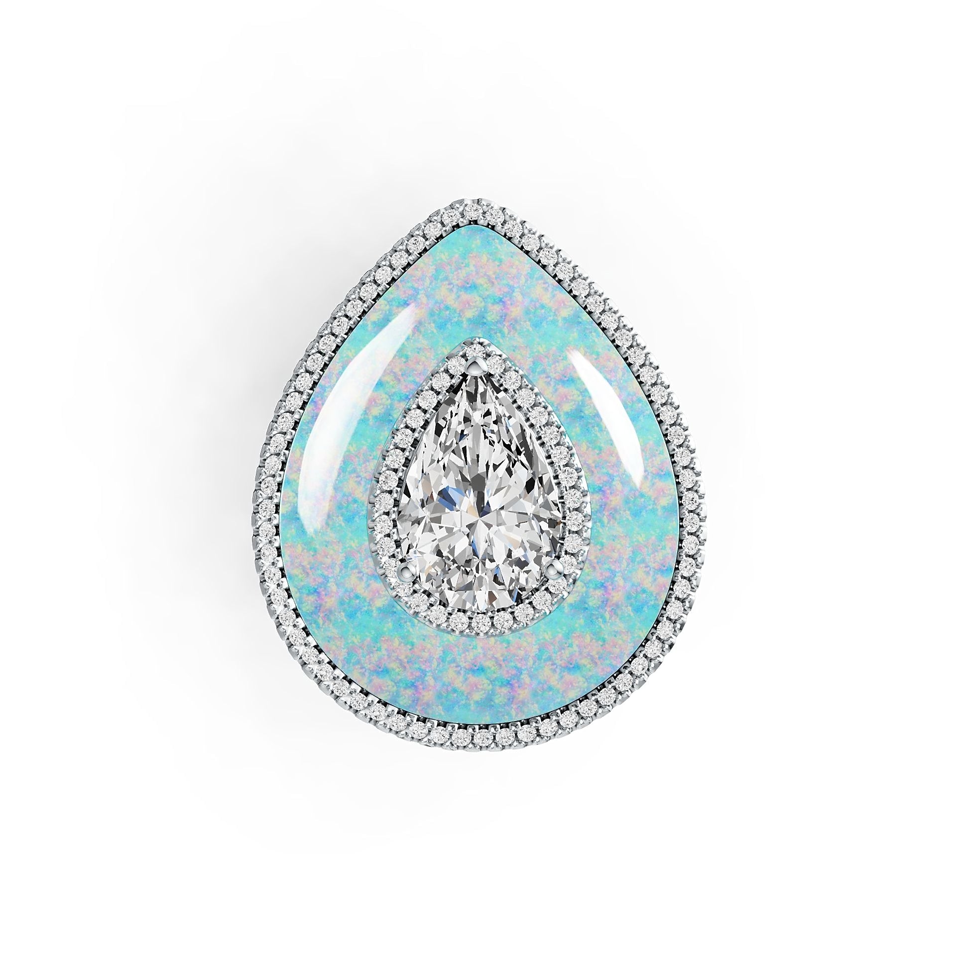 Sterling Silver Semi Mount Ring Setting Pear PE Cabochon 25X20mm PE 12X8mm DHJ